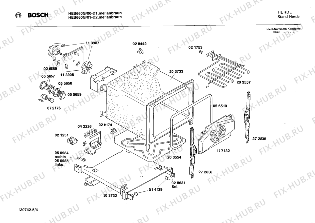 Схема №2 HES660G с изображением Вал для плиты (духовки) Bosch 00056503