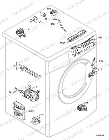 Взрыв-схема стиральной машины Aeg Electrolux LB3463 - Схема узла Electrical equipment 268