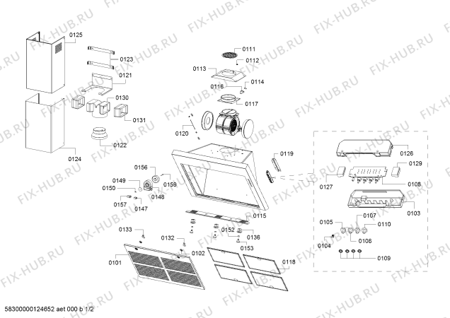Схема №2 D99W3N0 с изображением Конденсатор для вытяжки Bosch 00609654