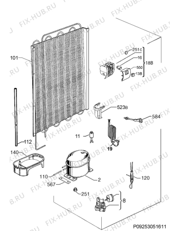 Взрыв-схема холодильника Electrolux ENN2911AOW - Схема узла Cooling system 017
