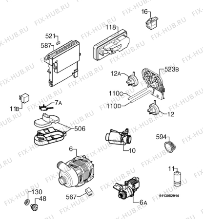 Взрыв-схема посудомоечной машины Aeg Electrolux F88025VIM - Схема узла Electrical equipment 268