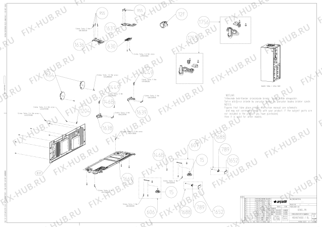 Взрыв-схема холодильника Beko GNE134751X (7269948783) - common parts assy.