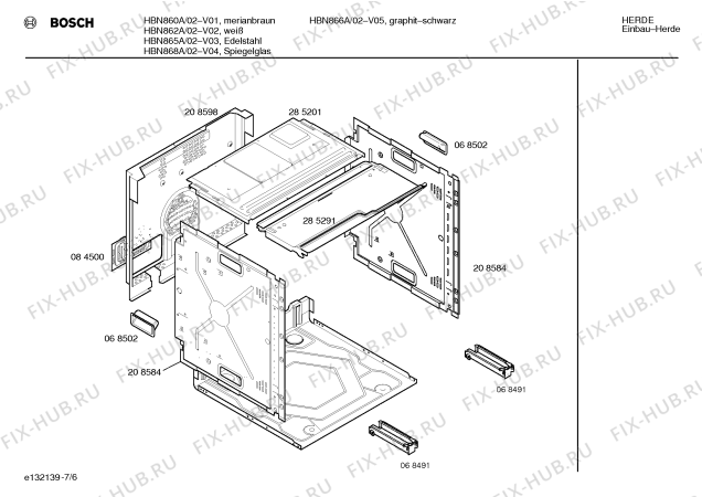 Схема №1 HBN862A с изображением Инструкция по эксплуатации для духового шкафа Bosch 00518260