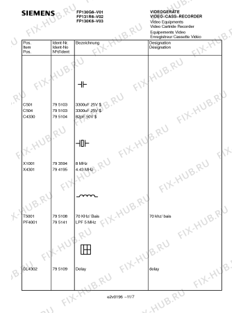 Схема №4 FP130K6 с изображением Интегрированный контур для видеоэлектроники Siemens 00795097