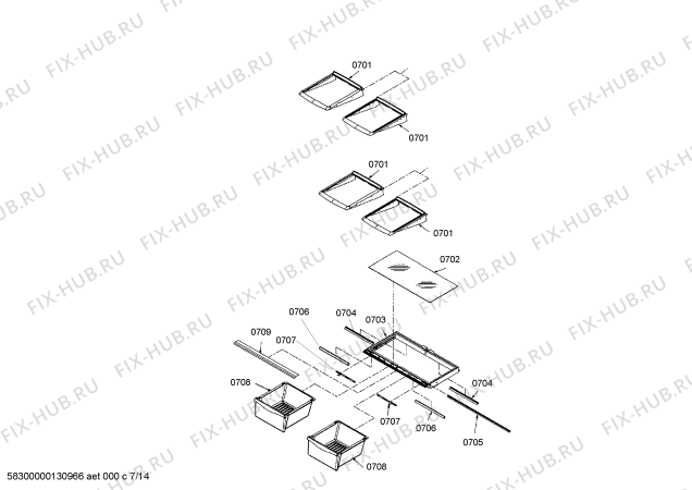 Схема №6 RY495300 с изображением Декоративная планка для холодильной камеры Bosch 00669286