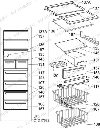 Взрыв-схема холодильника Rosenlew RJP952 - Схема узла C10 Interior