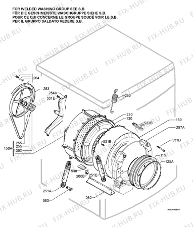 Взрыв-схема стиральной машины Aeg Electrolux LN88670 - Схема узла Functional parts 267