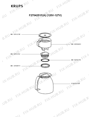 Схема №1 F2644251(B) с изображением Отключатель для кофеварки (кофемашины) Krups MS-0661302