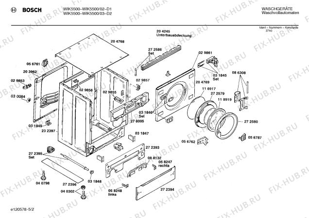 Взрыв-схема стиральной машины Bosch WIK5500 - Схема узла 02