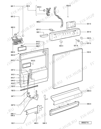 Схема №1 C 424 BL с изображением Панель для посудомойки Whirlpool 481245372155