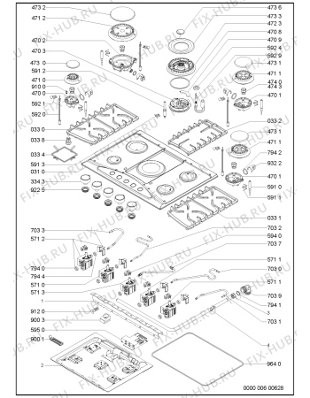 Схема №1 HBG33S (F091798) с изображением Конфорка для духового шкафа Indesit C00328703