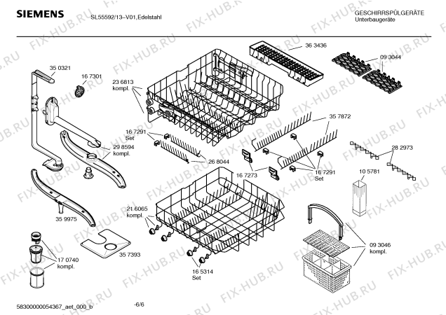 Взрыв-схема посудомоечной машины Siemens SL55592 - Схема узла 06