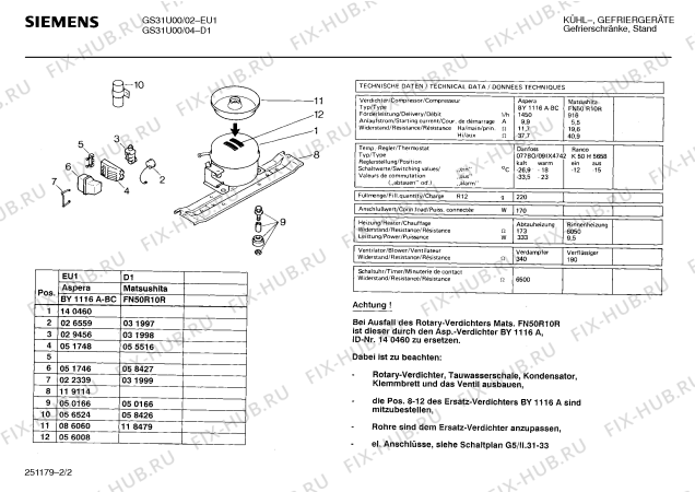 Схема №1 GS31U00 с изображением Стартовое реле для холодильника Siemens 00031998