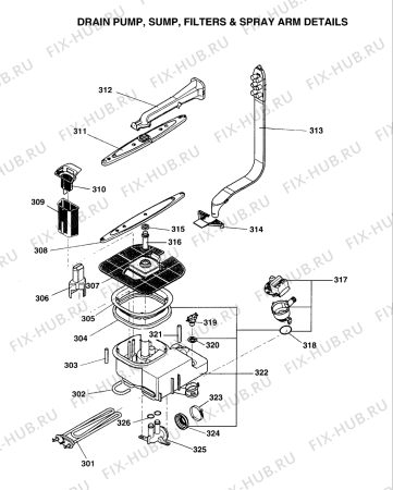 Схема №1 BF50B (F033561) с изображением Панель управления для посудомоечной машины Indesit C00211278