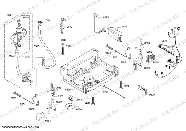 Взрыв-схема посудомоечной машины Bosch SMI69T15SK - Схема узла 05