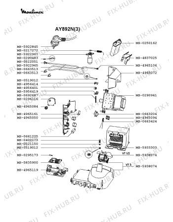 Взрыв-схема микроволновой печи Moulinex AY892N(3) - Схема узла TP002029.7P3