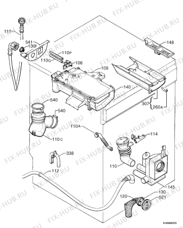 Взрыв-схема стиральной машины Zanussi WD1009 - Схема узла Hydraulic System 272