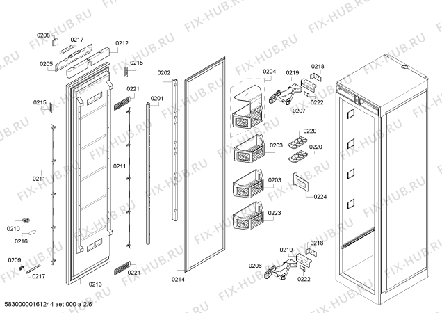 Схема №1 CI24RP01 с изображением Поднос для холодильной камеры Siemens 00706853