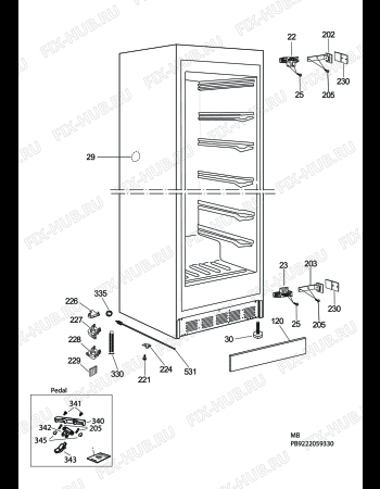 Взрыв-схема холодильника Aeg Electrolux AG2231AA - Схема узла C10 Cabinet