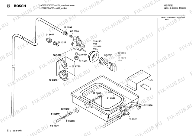 Взрыв-схема плиты (духовки) Bosch HEG222A - Схема узла 07