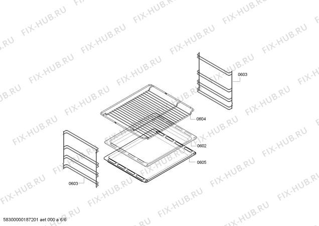Взрыв-схема плиты (духовки) Bosch HBN331E6B - Схема узла 06