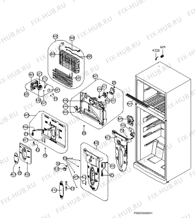 Взрыв-схема холодильника Electrolux END44501W - Схема узла Section 2
