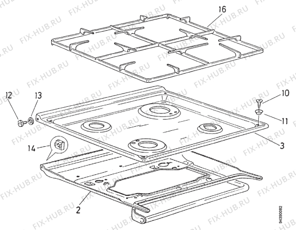 Взрыв-схема комплектующей Zanussi Z5540 - Схема узла Section 2