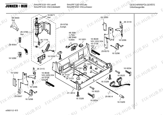 Взрыв-схема посудомоечной машины Junker&Ruh S44JRF5 - Схема узла 05