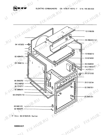 Схема №1 195301054 1078.46HCF с изображением Переключатель для духового шкафа Bosch 00024941