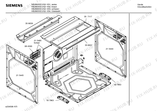 Схема №3 HB28065EU с изображением Инструкция по эксплуатации для духового шкафа Siemens 00584266