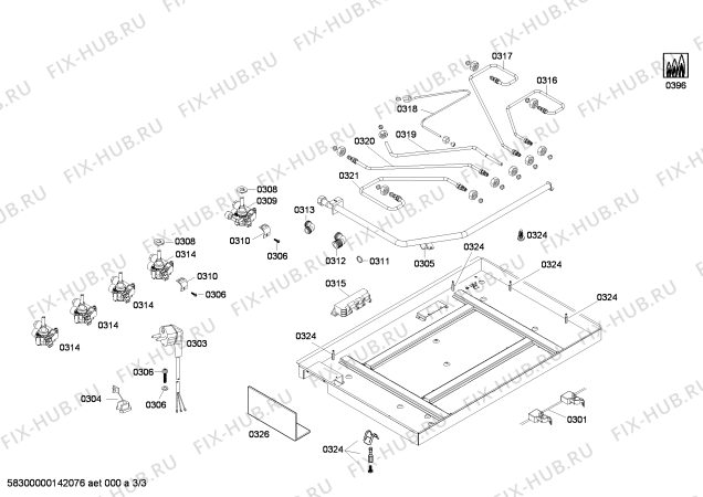 Схема №1 ER847501N с изображением Газовый кран для электропечи Siemens 00425076