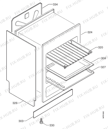 Взрыв-схема плиты (духовки) Zanussi CG5536W-K - Схема узла Housing 001