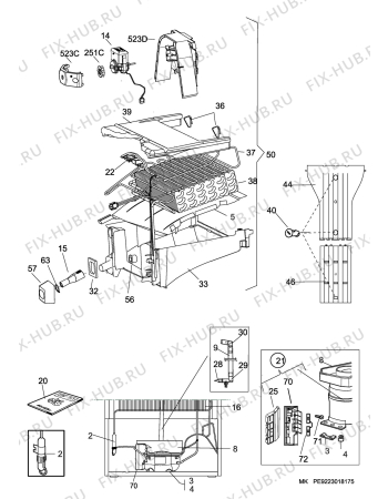 Взрыв-схема холодильника Electrolux EUF2540MHW - Схема узла C10 Cold, users manual