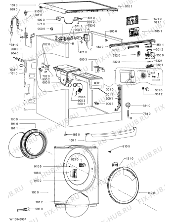 Схема №1 AWOE 8748 GG WP с изображением Модуль (плата) для стиральной машины Whirlpool 481074490756