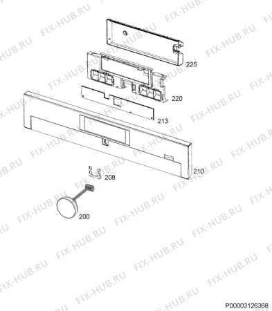 Взрыв-схема плиты (духовки) Aeg KSE882220M - Схема узла Command panel 037
