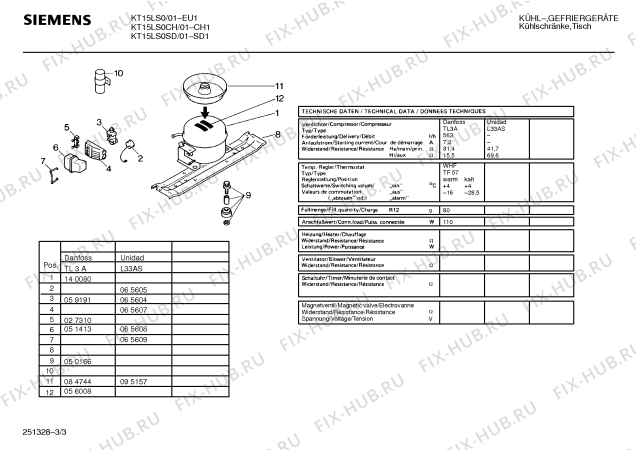 Взрыв-схема холодильника Siemens KT15LS0CH - Схема узла 03