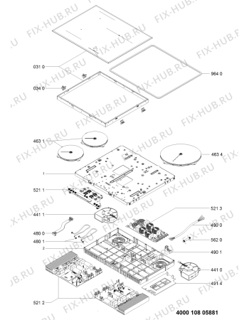 Схема №1 ACM 846/BA/IXL с изображением Поверхность для плиты (духовки) Whirlpool 481010805882