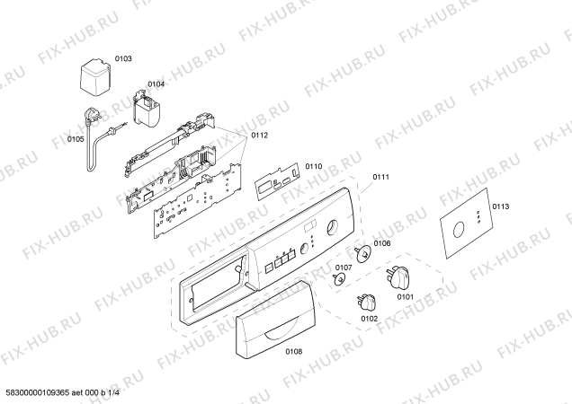 Схема №1 WFC2067IT Maxx 4 WFC 2067 с изображением Панель управления для стиральной машины Bosch 00444707