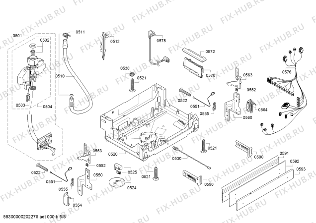 Взрыв-схема посудомоечной машины Bosch SMU41D22SK SilencePlus, Serie 4 - Схема узла 05