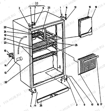 Взрыв-схема холодильника Electrolux RM2251 - Схема узла C20 Cabinet  B