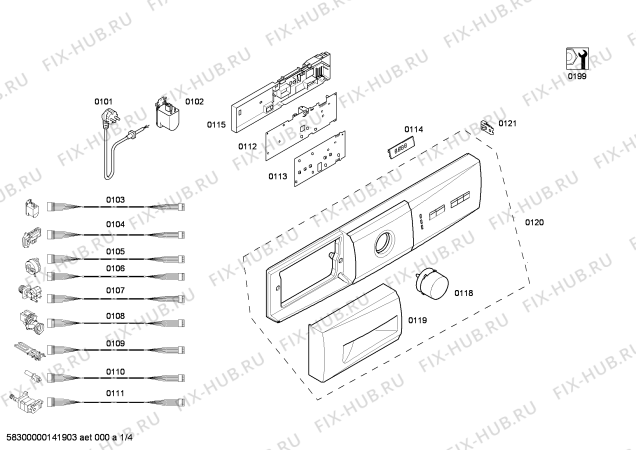 Схема №3 4TS851A с изображением Дисплей для стиралки Bosch 00644438