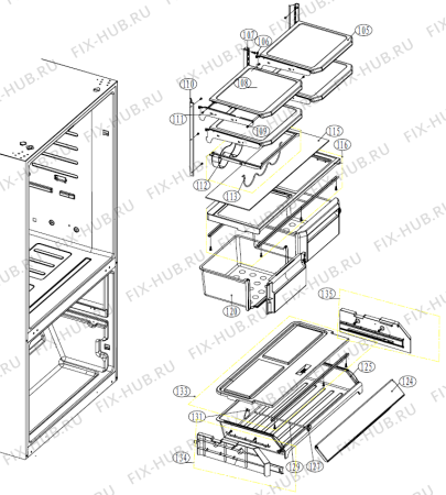 Схема №1 NRS95605E (257246, HB21TA) с изображением Шарнир для холодильной камеры Gorenje 271129