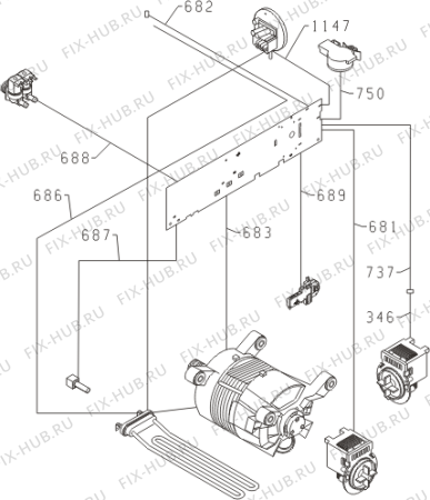 Схема №2 W8424 (378849, PS10/25120) с изображением Обшивка для стиралки Gorenje 385182