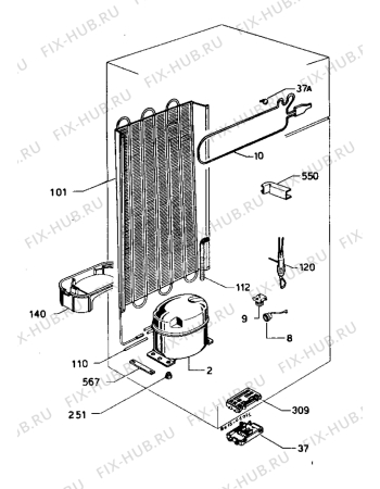 Взрыв-схема холодильника Zanussi ZI6250/2T - Схема узла Refrigerator cooling system