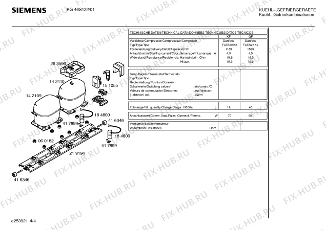 Взрыв-схема холодильника Siemens KG46S122 - Схема узла 04