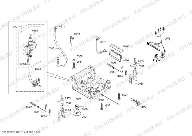 Взрыв-схема посудомоечной машины Bosch SPV40E60RU Silence Plus, Made in Germany - Схема узла 05