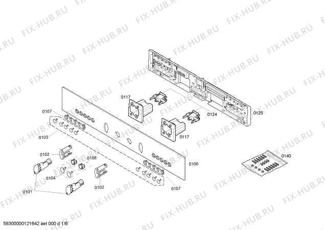 Схема №1 B6774B0GB с изображением Панель управления для плиты (духовки) Bosch 00446004