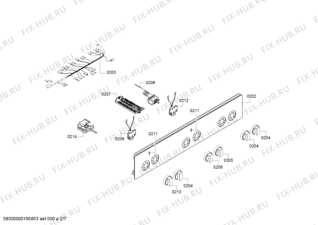 Схема №1 HGD62D250Q с изображением Ручка конфорки для электропечи Bosch 10000114