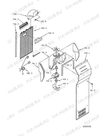 Взрыв-схема холодильника Whirlpool ART 705/G/ROPER - Схема узла