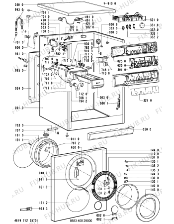 Схема №1 WAS 4540-D с изображением Фиксатор для стиралки Whirlpool 481240438591